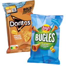 Lay’s Bugles zak à 125 gram
of Doritos zak à 170 gram